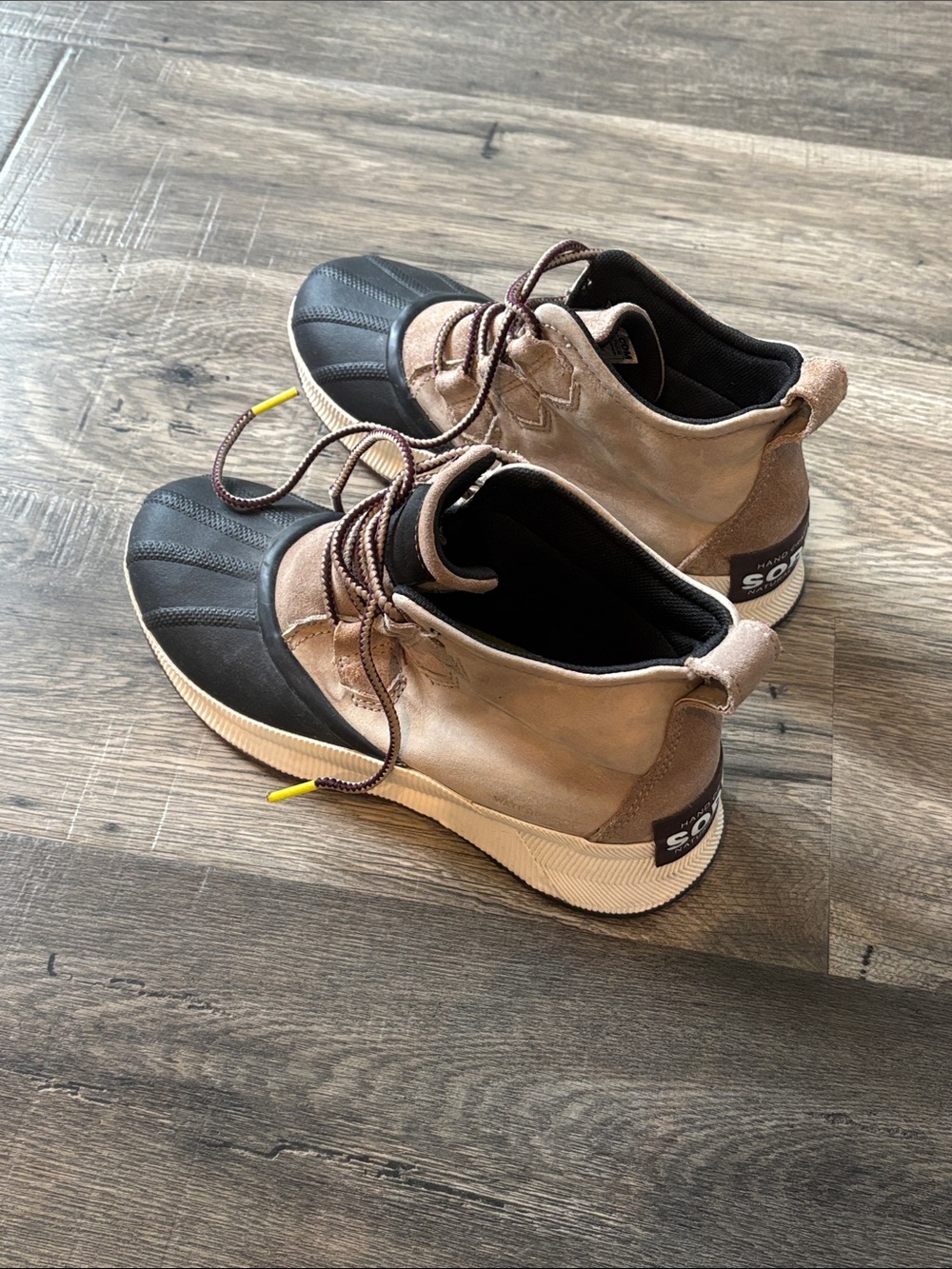 Sorel Black and Taupe Casual Duck-Boot Sneakers